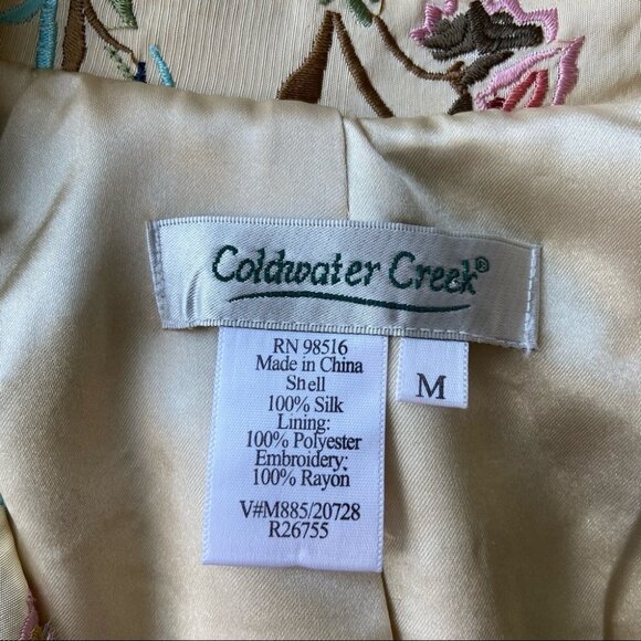 Vintage Coldwater  Creek Silk Floral Embroidery Blazer - Picture 8 of 16